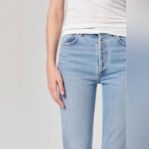 Agolde Distressed Riley Crop Jean 31 100% Cotton No Stretch
